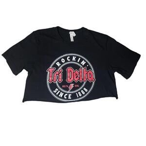 Rocklin Tri Delta Womens Crop Top T-Shirt Size Medium
